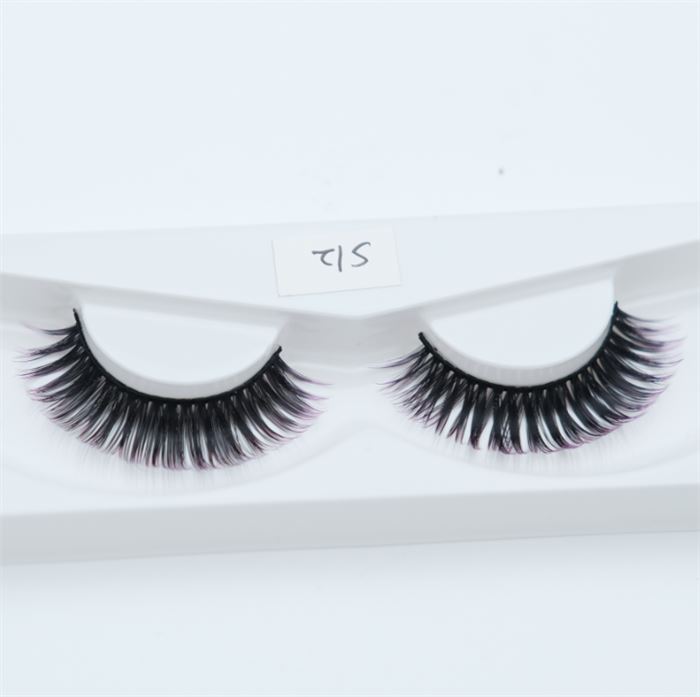 Curly color false eyelashes S12