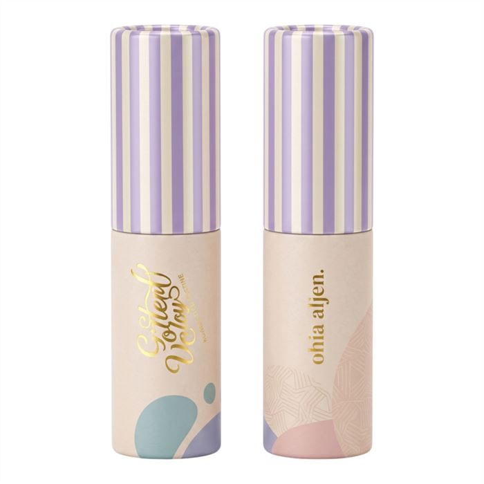 Ribbed Matte Lip Mud Tube with Colorblock Paper Shell